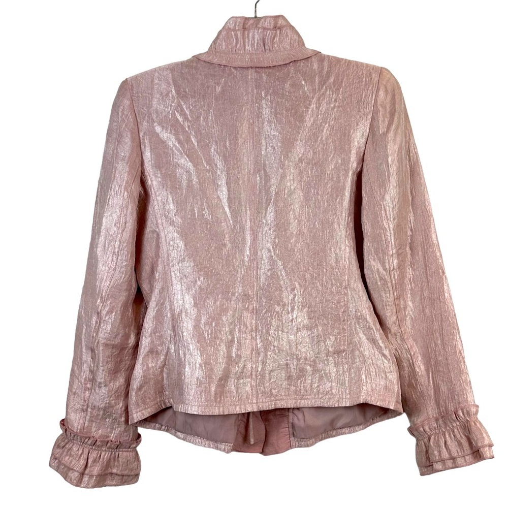 Raphael Opulent Ruffle Front Jacket Size 6 - Picture 3 of 6